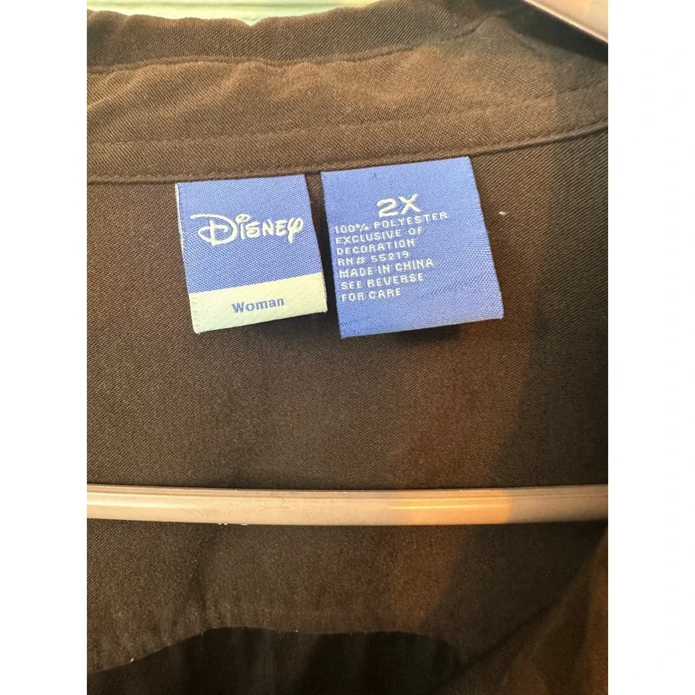 Disney Winnie the Pooh Bee Friends Brown Faux Suede Button Down Shirt Womens 2X - Picture 2 of 4
